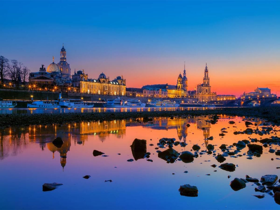 CALVENDO Puzzle Dresden am Abend 1000 Teile Lege-Grösse 64 x 48 cm Foto-Puzzle Bild von Stefan Becke