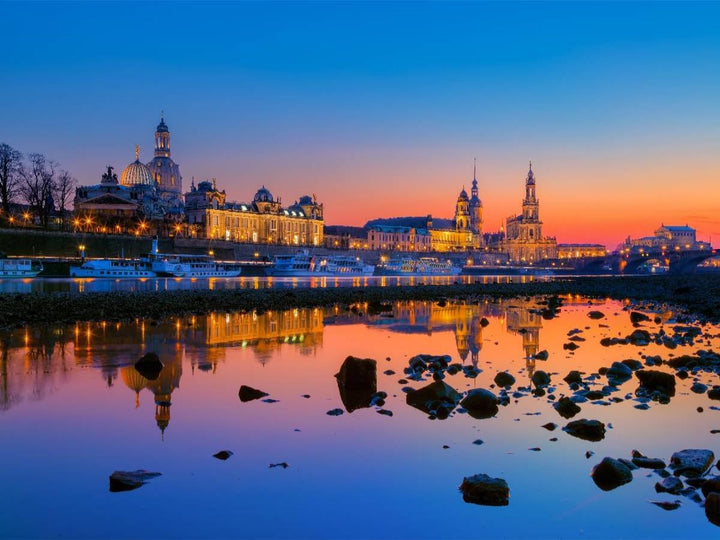 CALVENDO Puzzle Dresden am Abend 1000 Teile Lege-Grösse 64 x 48 cm Foto-Puzzle Bild von Stefan Becke