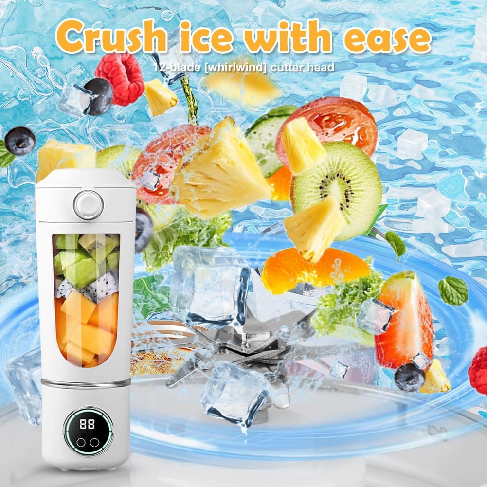 Tragbarer Mixer Smoothie Maker, Mixer to go 700 ml, Typ-C Wiederaufladbar, Becher mit Auslaufsichere
