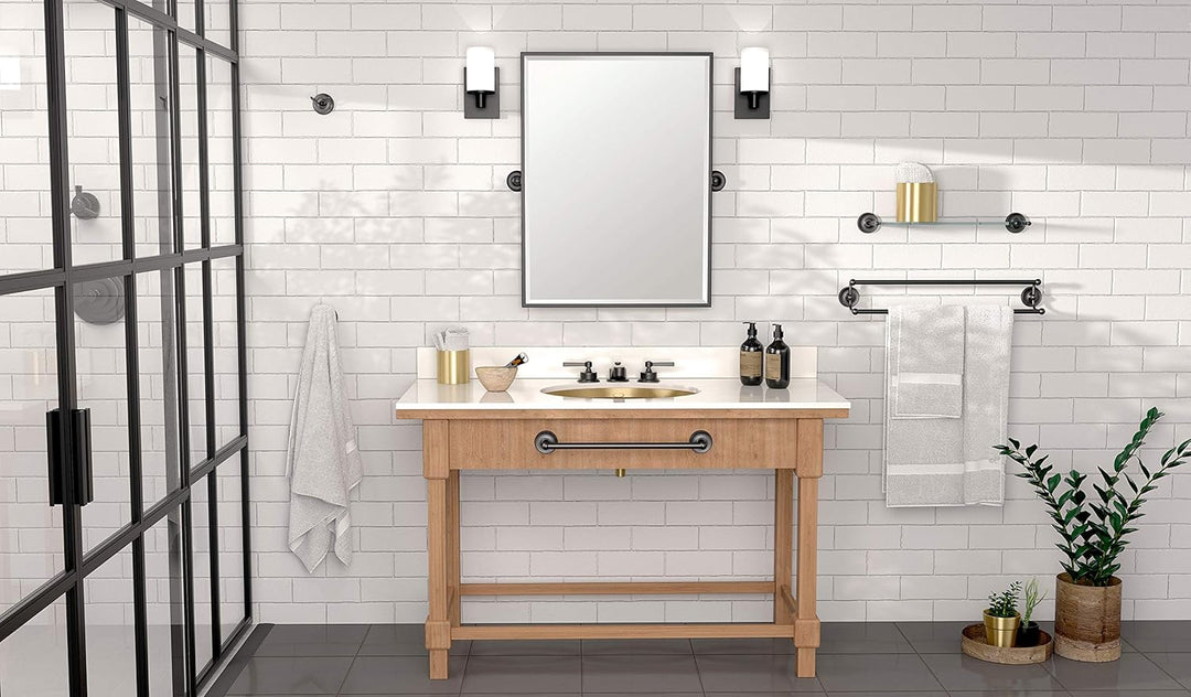 Gatco Designer II Handtuchring schwarz matt zur Wandmontage 16,5 cm Gesicht Handtuchring für Badezim