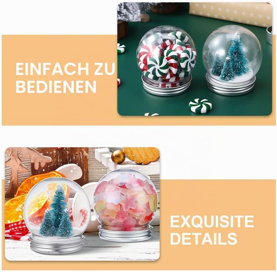 Kunststoff-Schneekugeln, 15 Stück 150 Ml DIY-Schneekugel Aus Durchsichtigem Kunststoff mit künstlich