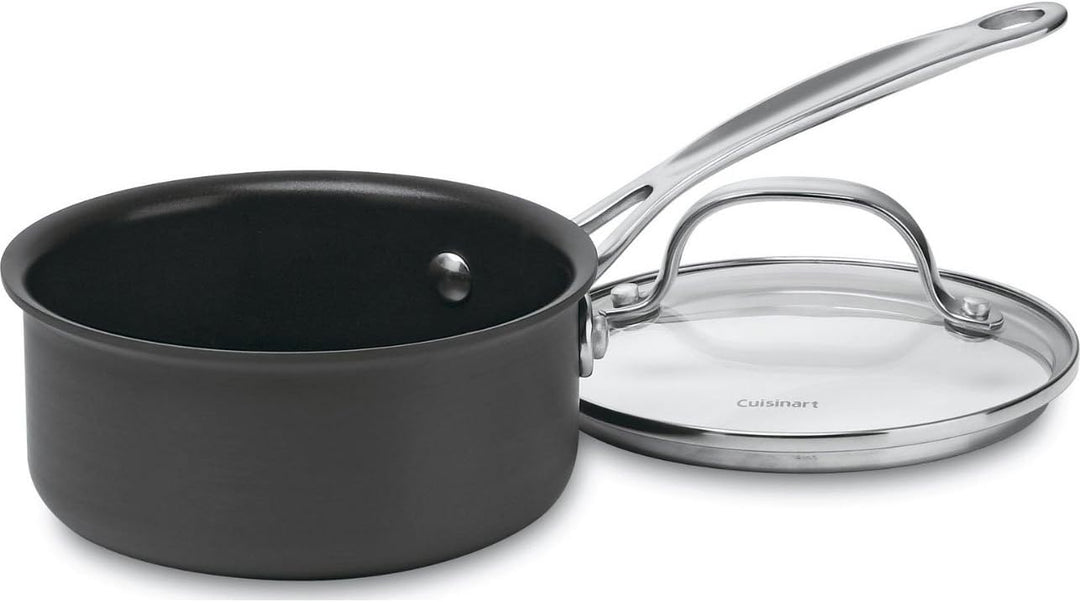 Cuisinart 635–24 Chef 's Classic Aluminiumguss Stieltopf 1-Quart Stainless Steel and Black, 1 Liter