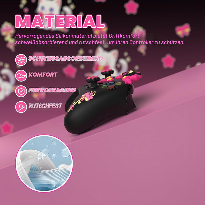 PlayVital Cute Schutzhülle für Xbox Series X/S Controller, rutschfeste Silikon Hülle Case Zubehör fü