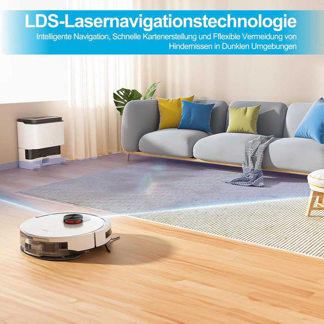 ROIDMI EVE CC Saugroboter mit Wischfunktion, 2.5L Automatischem Schmutzbehälter Kehren Saugen Wische
