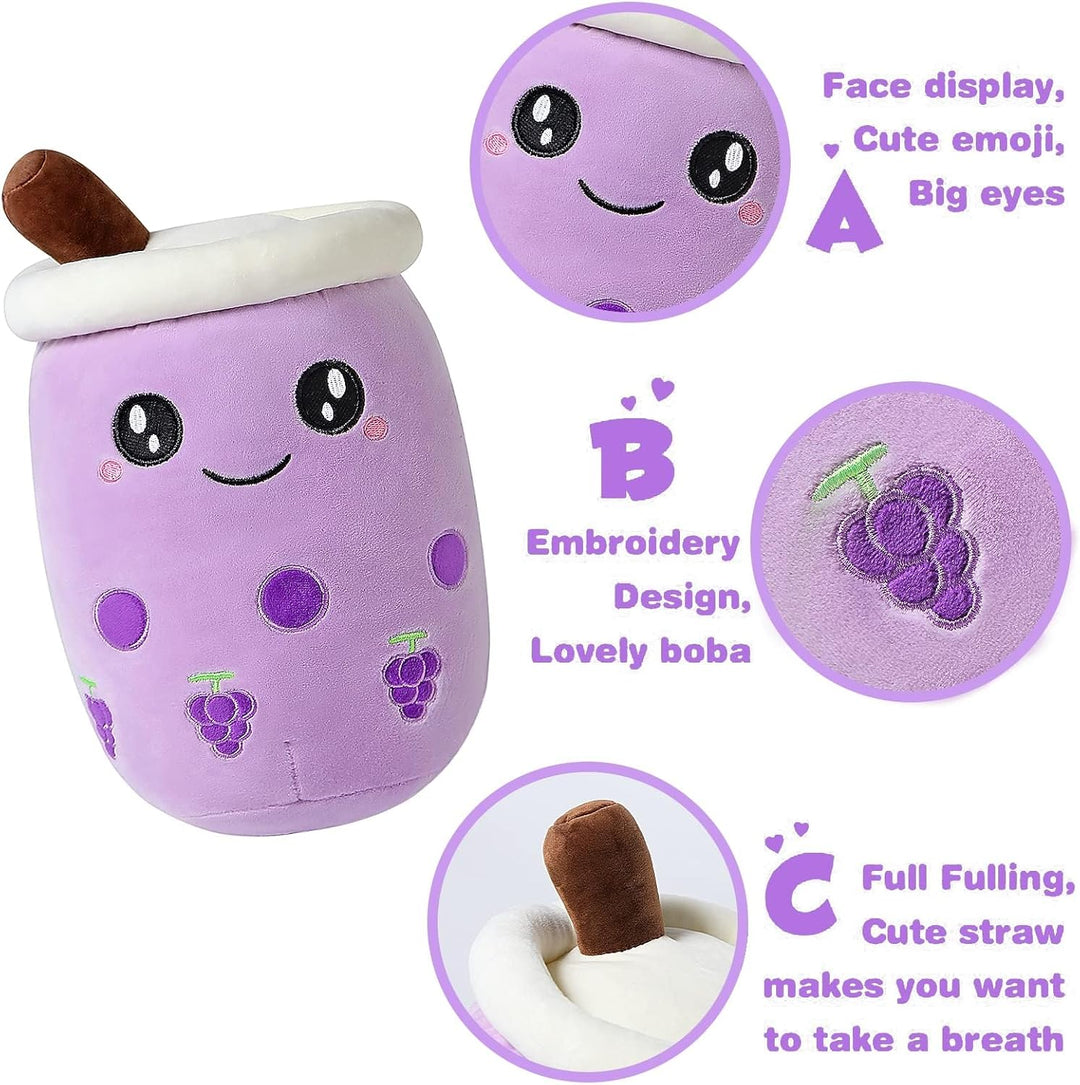 shownicer Plüschtier Stofftier Boba Tea 50cm, Kuscheltier Plüschkissen Spielzeug Bubble Tea, Geschen