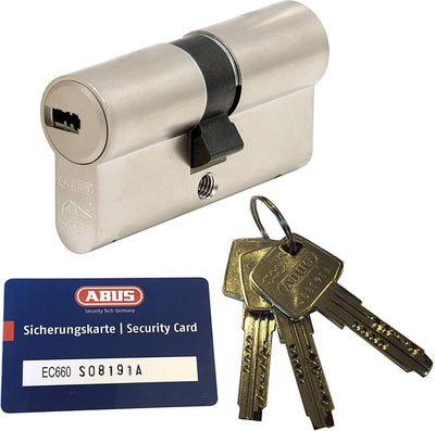 ABUS EC660 Profil-Doppelzylinder Länge (a/b) 45/50mm (c=95mm) mit 3 Schlüssel, mit Sicherungskarte