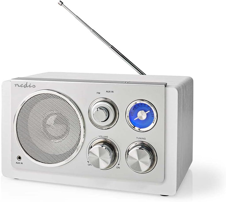 Nedis RDFM5110WT FM-Radio | Tisch Ausführumg | FM | Netzstromversorgung | Analog | 15 W | Silber/Wei