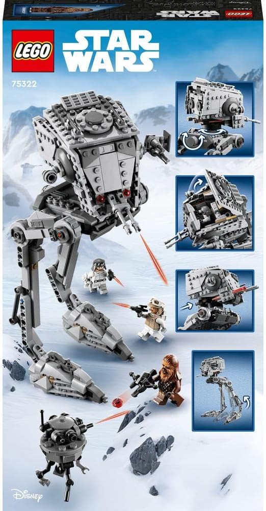 LEGO 75322 Star Wars AT-ST auf Hoth mit Figuren von Chewbacca und Droide, Sammelspielzeug aus Das Im