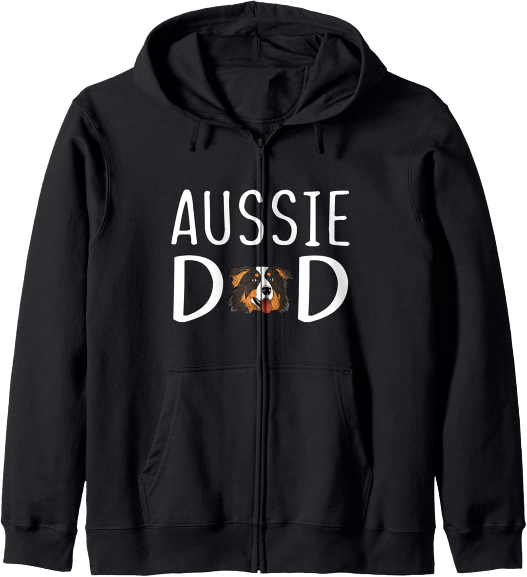 Aussie Black Tri Dad Australischer Schäfervater Aussie Dad Kapuzenjacke