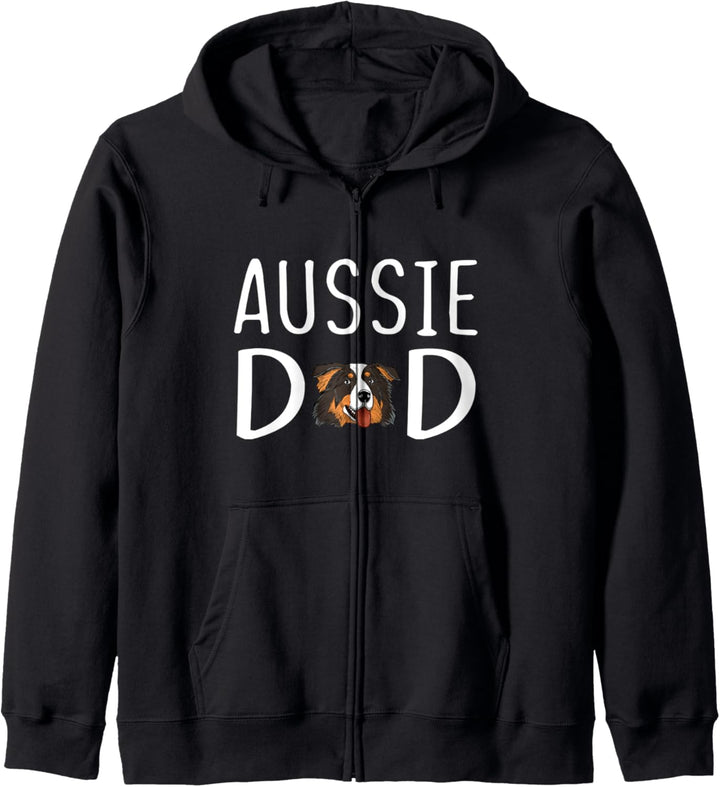 Aussie Black Tri Dad Australischer Schäfervater Aussie Dad Kapuzenjacke