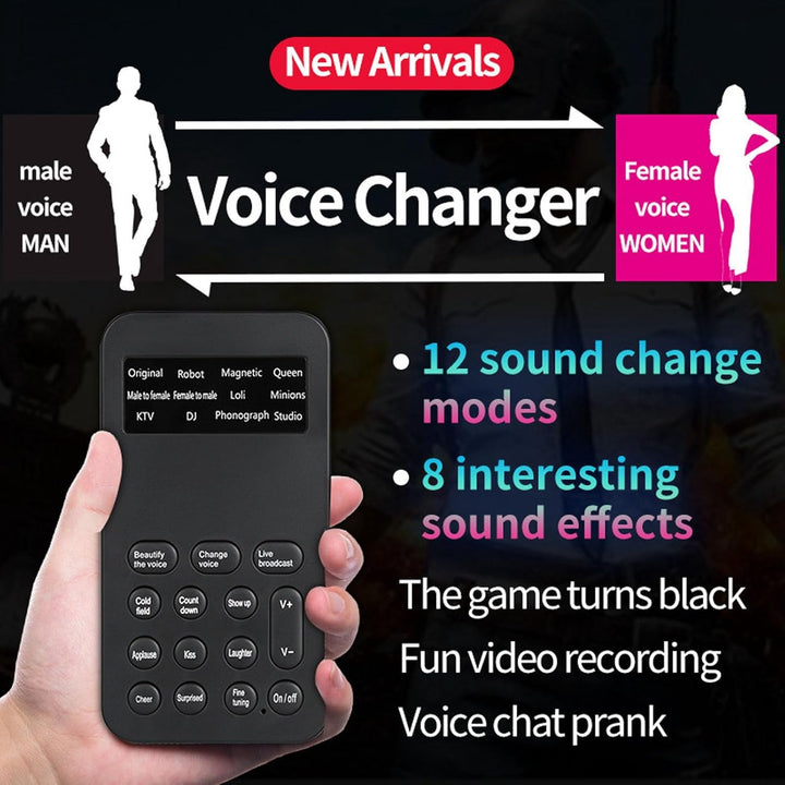 Tragbares Voice Changer für Spiele, Party und Events – Handmikrofon mit 8 Soundeffekten, für Erwachs