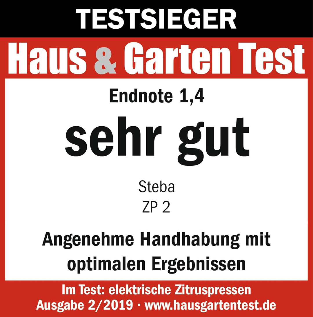 Steba Zitruspresse mit Edelstahlgehäuse, Praktischer Hebel-Pressarm für optimale Saftausbeute, geräu
