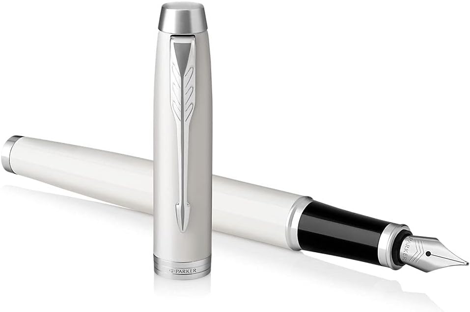 Parker 1931673 IM Füller | White Lacquer | Füllfederhalter Mittlere Spitze | Geschenkbox