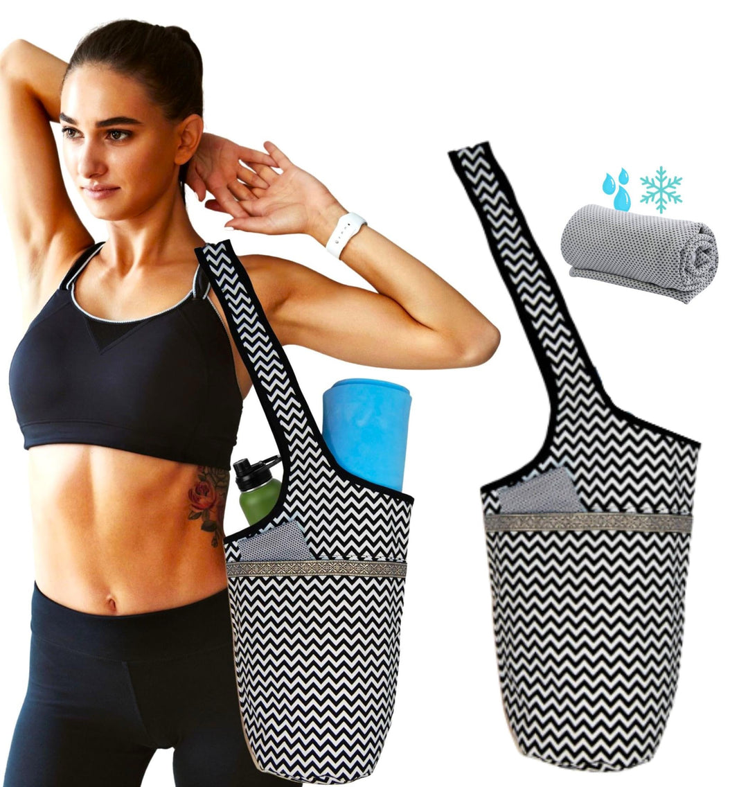 Yoga-Tasche für Matte und Handtuch, Kühltasche, Damen, für Matte, Handtuch, Mikrofaser, Yogatasche,