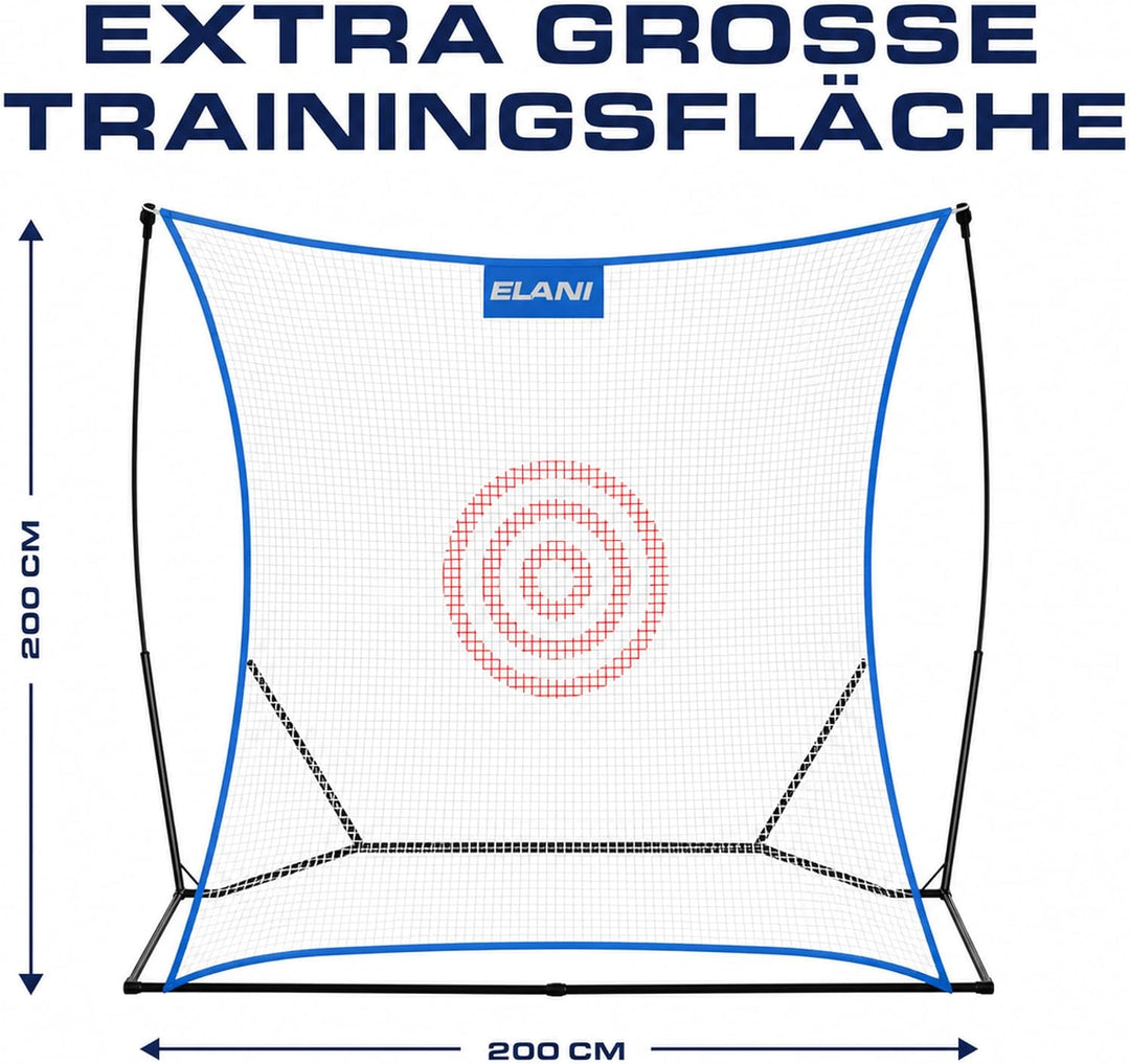 ELANI - Rebounder für Fussball - Spass für die ganze Familie - extra Grosses Netz mit Zielscheibe -