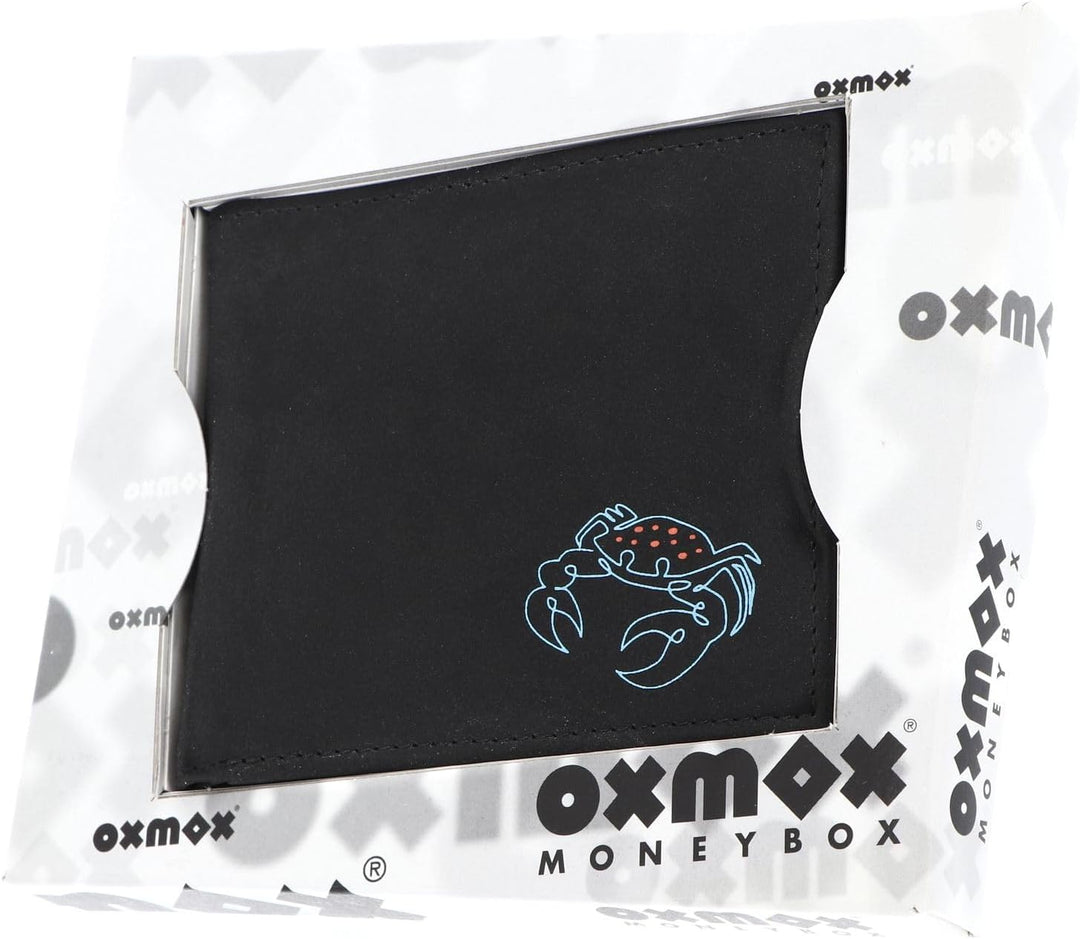 Oxmox Geldbörse New Cryptan RFID Protect Querscheinbörse Crab Print Cyan Black, Crab Print Cyan Blac
