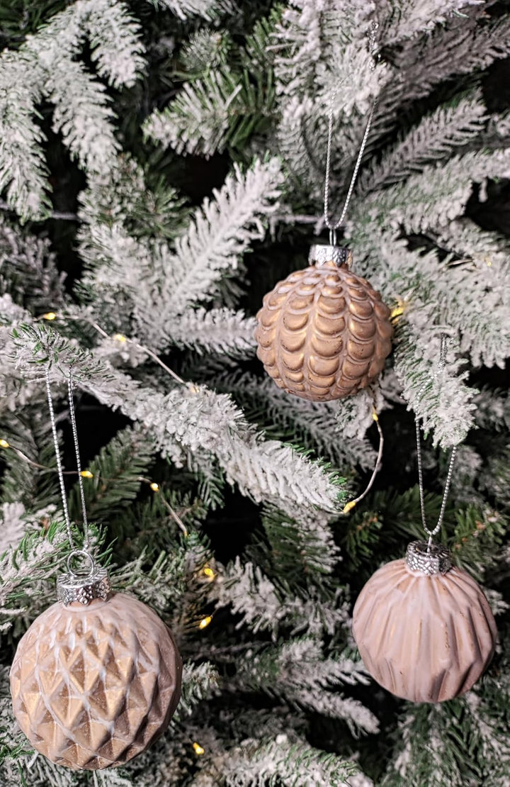 12er Set edle Luxus Glas Weihnachtskugeln Ø 6cm Weihnachtsbaum Kugeln Christbaumkugeln Weihnachts-De