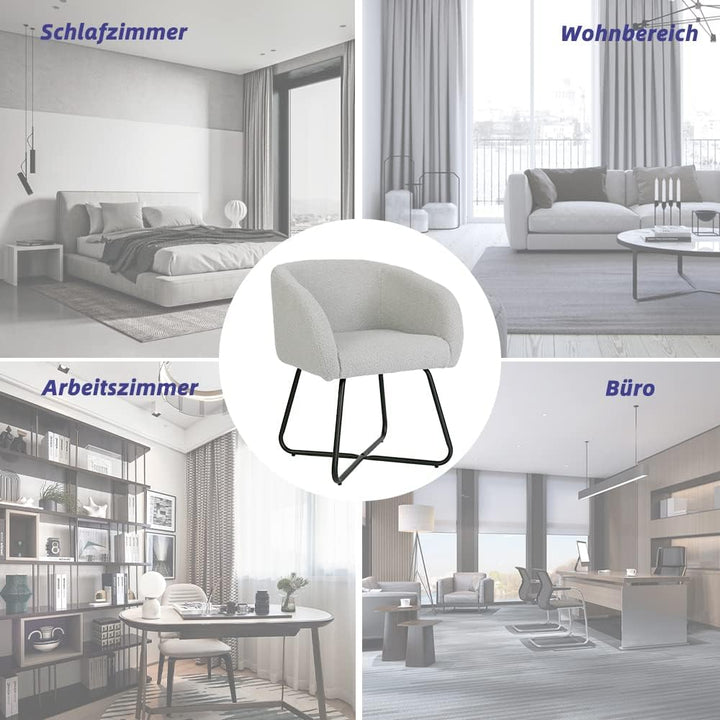 Mingone Sessel Kleine Loungesessel Cocktailsessel Modern Einzelsofa Lammwolle Designer Polstersessel