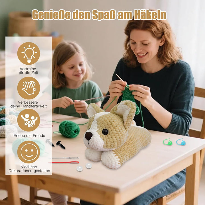 Jinfanshurich Häkelset für Anfänger, Komplettes Crochet Set mit Videoanleitung, Einfaches DIY Häkelt