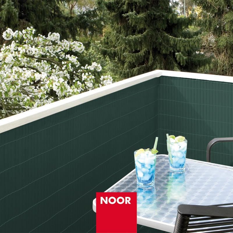 NOOR Sichtschutzmatte PVC 1 x 10m Grün I Wasserdichter Sichtschutz aus Kunststoff für Gärten I UV-be
