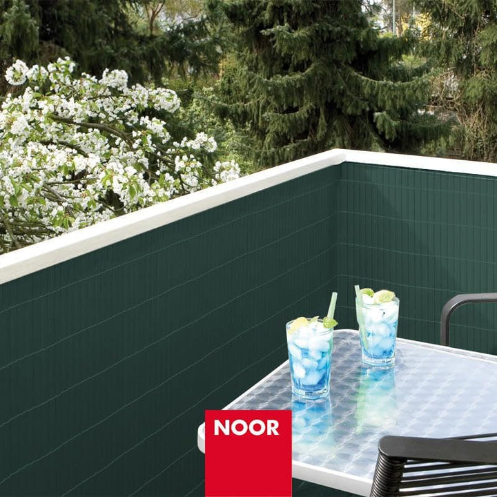 NOOR Sichtschutzmatte PVC 1 x 10m Grün I Wasserdichter Sichtschutz aus Kunststoff für Gärten I UV-be