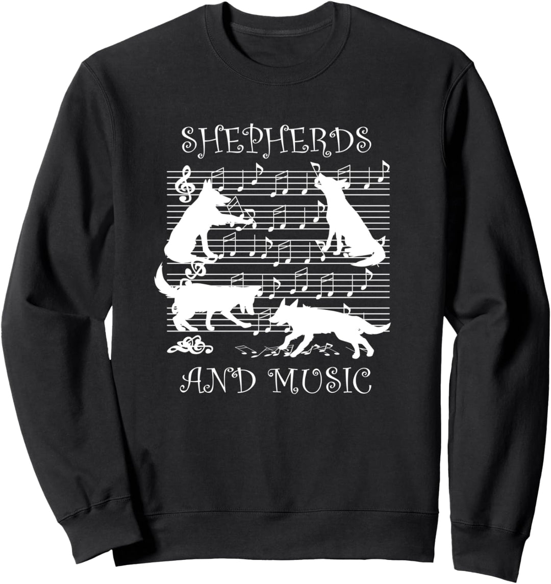 Schäferhund Musiker Musiknoten Hund Sweatshirt