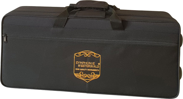 Original SYMPHONIE WESTERWALD DESIGN Sopransaxophon/Sopran Saxophon, Gold/Silber, inkl. Luxus-Hartsc