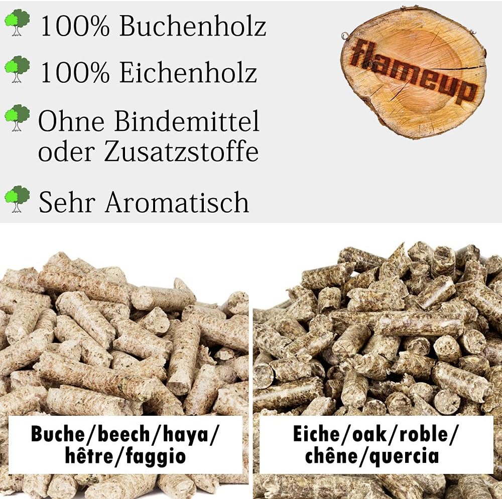 15 kg Eiche Pellets + 15 kg Buche Pellets Grill Smoker Holz Pizzaofen BBQ Pellet Outdoor Ofen Grille