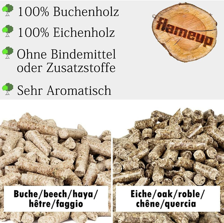 15 kg Eiche Pellets + 15 kg Buche Pellets Grill Smoker Holz Pizzaofen BBQ Pellet Outdoor Ofen Grille