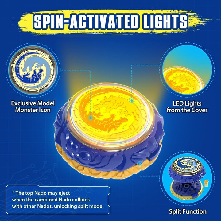 INFINITY NADO Kreisel für Kinder Metall Spielzeug Jungen, Battle Tops Kreisel Launcher Spielzeug, Sp