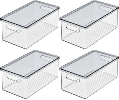 mDesign 4er-Set Kosmetik Organizer – praktische Kosmetikaufbewahrung aus Kunststoff mit abnehmbarem