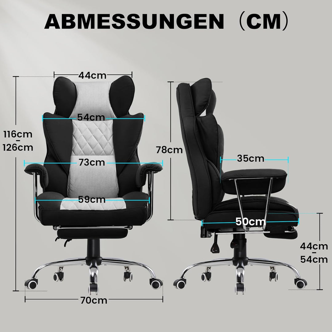 GTPLAYER Gaming Stuhl, Bürostuhl mit Taschenfeder-Lendenwirbelstütze, breiter Büro-Computersessel mi