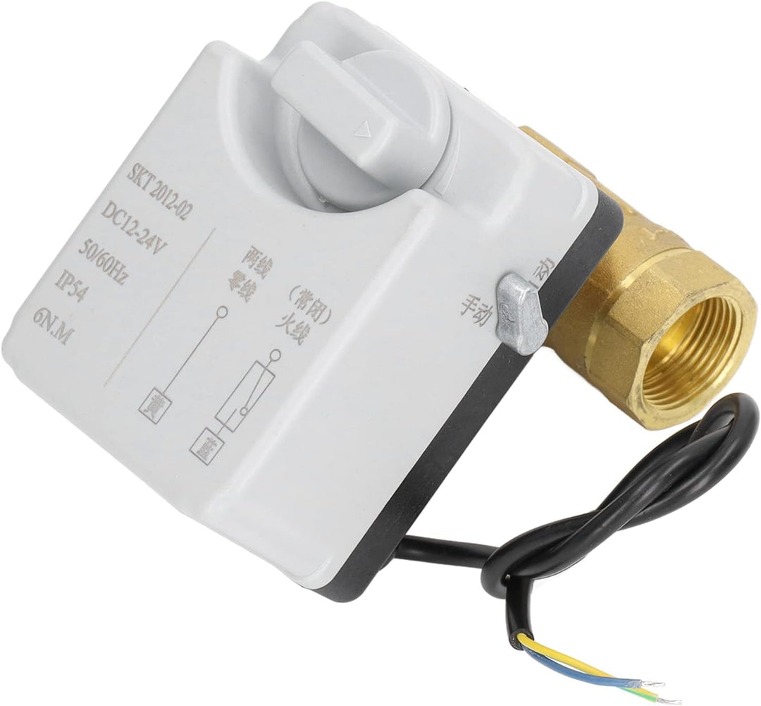 12-24 VDC Motorisierter Kugelhahn, 3/4" Normal Geschlossenes Elektrisches Ventil, Gerades Messingven