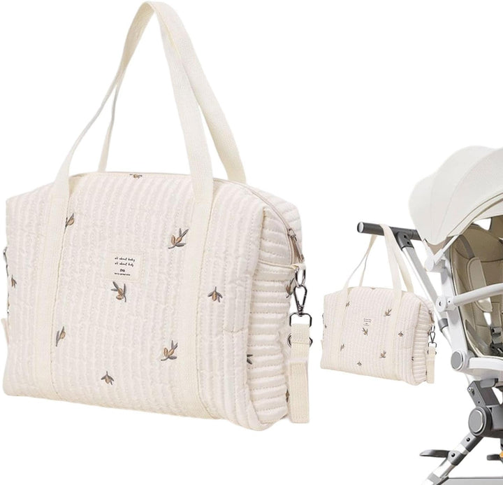 Baby Wickeltasche, Wickeltasche Tragetasche, Grosse Kapazität Baumwolle Wickeltasche für Kinderwagen