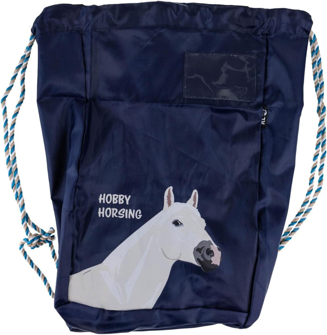 RL24 - Hobby Horse Zubehör Set (6-teilig) – Halfter mit Strick, Decke & Fliegenhaube in Hellbau – Tr
