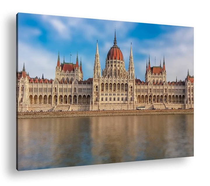 deyoli Ungarn Budapest Parlament Format: 60x40 als Leinwandbild, Motiv fertig gerahmt auf Echtholzra