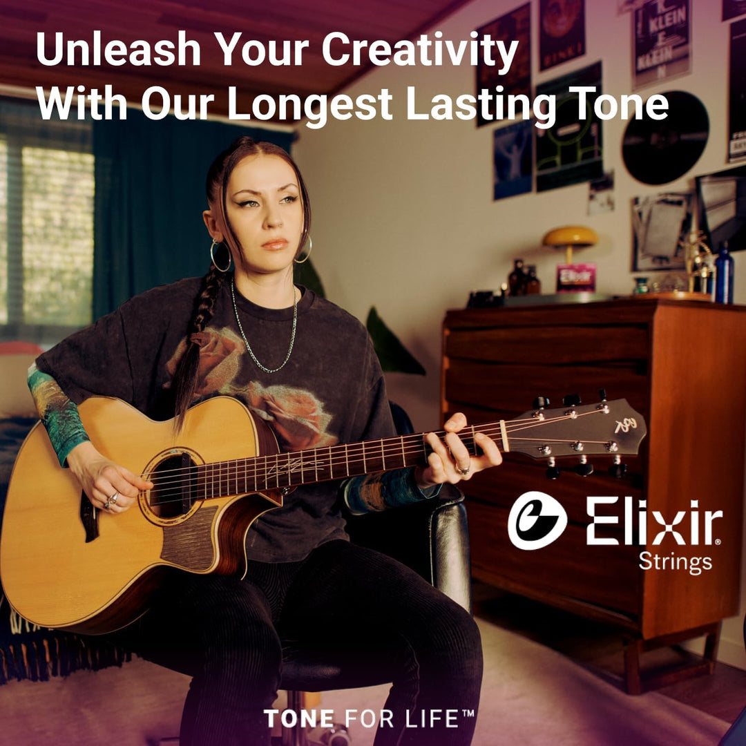 Elixir® 16152 Saiten Phosphor Bronze 12-saiter Akustik-Gitarrensaiten mit NANOWEB® Beschichtung, Lig
