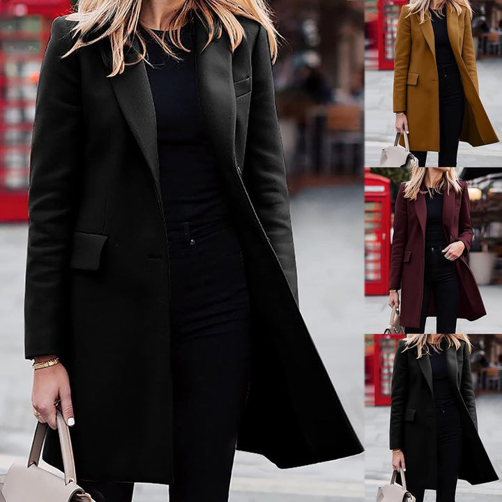 Winterdicke Winterjacke Damen Wolljacke Wollmantel Langarm Umlegekragen Übergangsjacke Hemdjacke Läs