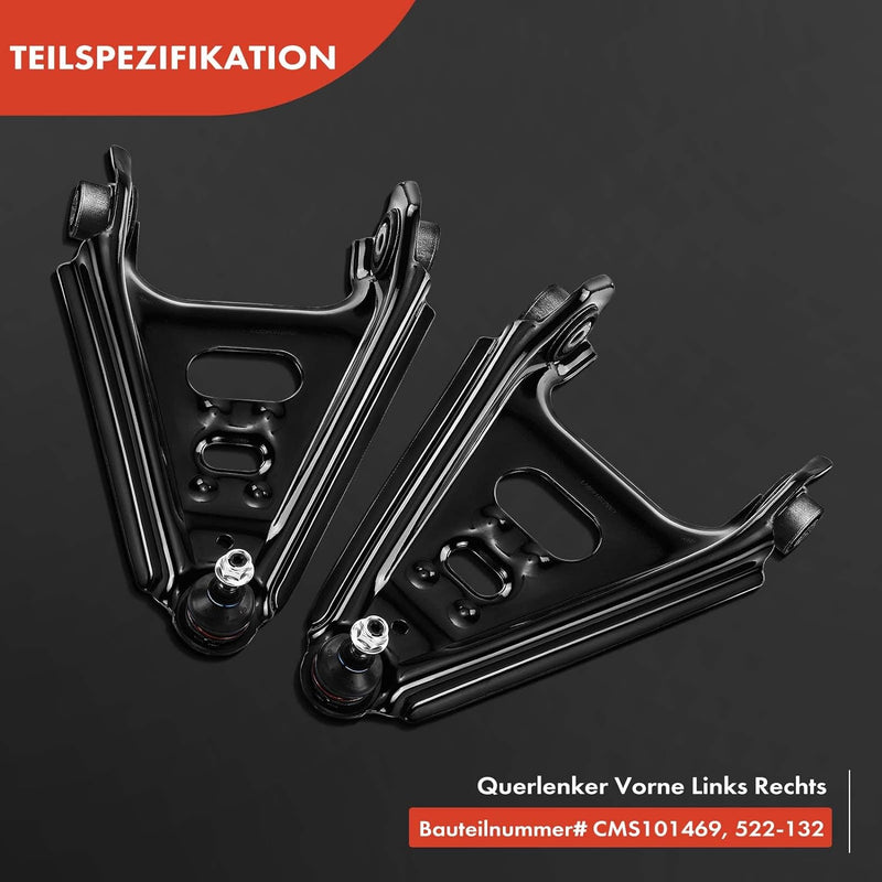 Frankberg 2x Querlenker Radaufhängung Vorne Links Rechts Kompatibel mit Fortwo Cabrio 451 0.8L-1.0L