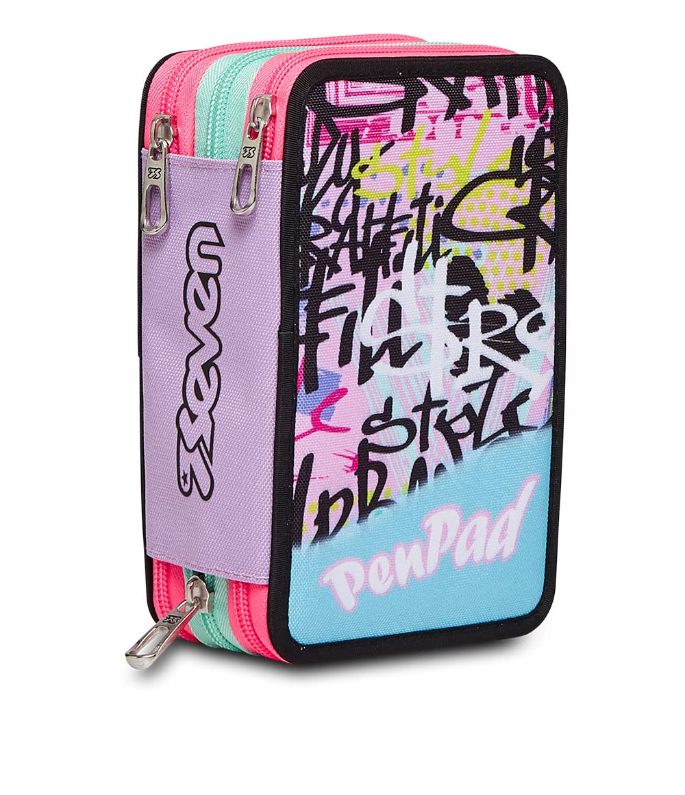 Seven Federmäppchen, Mäppchen, mehrfarbig, Federtasche für Schreibwaren, Etui mit Stiften, Kugelschr