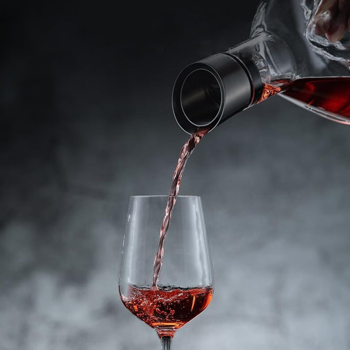 DZGUUAI Weindekanter, 1,4 l Weinbelüfter mit eingebautem Belüfter, Edelstahlfilter, mundgeblasen, bl