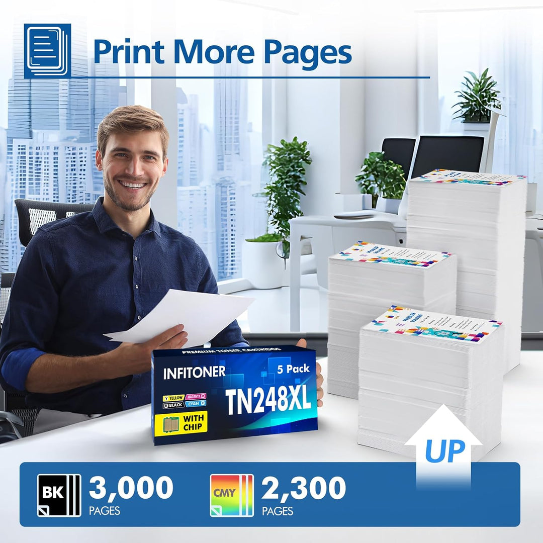 TN248XL TN248 MFC-L3760CDW Toner: 5-Pack Kompatible für Brother MFC-L3740CDW TN-248XL TN-248 DCP-L35
