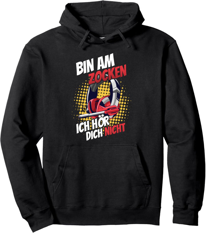 Zocker und Gamer mit Headset hört nix Geschenk Idee Pullover Hoodie