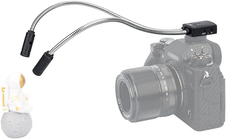 JJC Makro Arm Licht, 5600K Flexible Makro LED Lampe für Nikon Canon Sony DSLR Kamera, 5 Level Einste