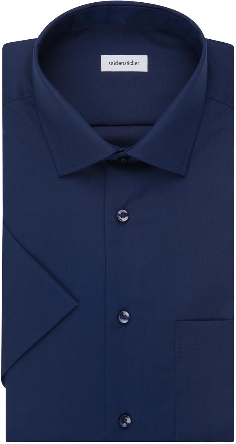 Seidensticker Herren Men Regular Shortsleeve Businesshemd 38 Dunkelblau(001001), 38 Dunkelblau(00100