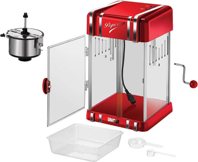 UNOLD 48535 POPCORNMAKER Retro, 300 W, Antihaftbeschichteter Edelstahl-Topf, Popcorn wie im Kino, In