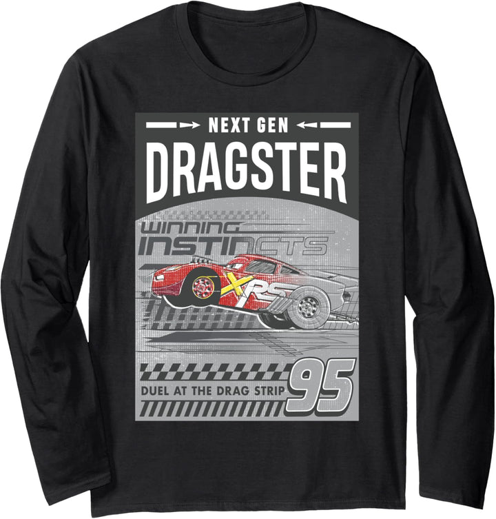 Disney Pixar Cars McQueen Dragster Poster Langarmshirt