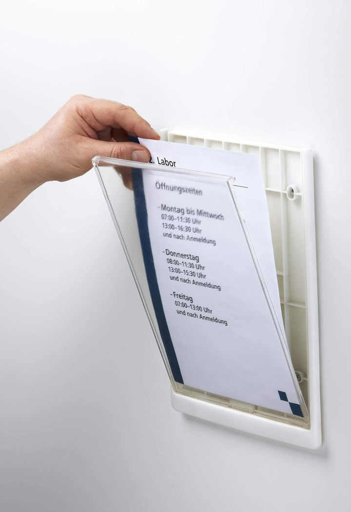 Durable Türschild Click Sign A4, zum Ankleben oder Anschrauben, weiss, 486702 210 x 297mm (B x H) we