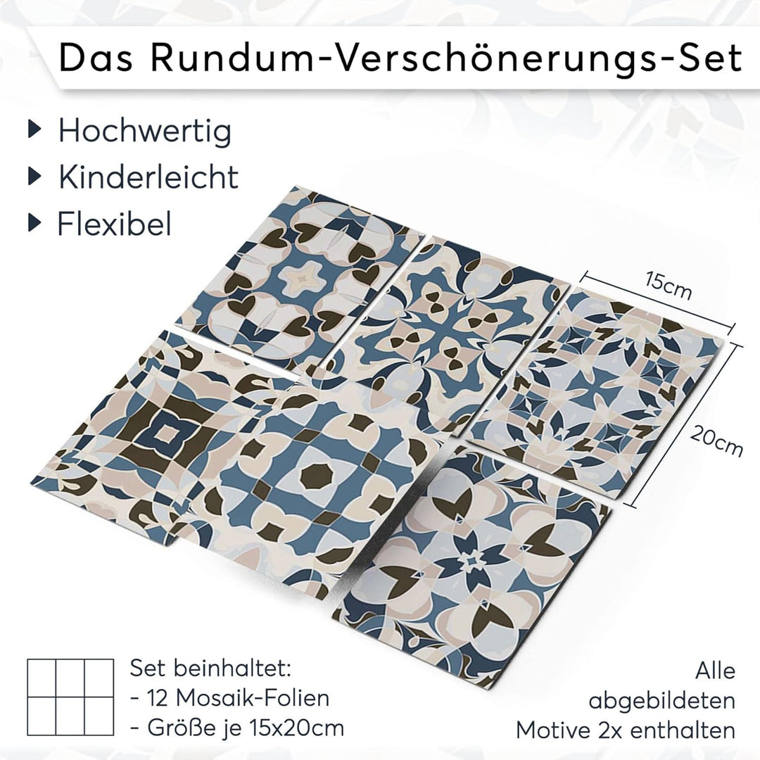CREATISTO Klebefliesen Stickerfliesen Fliesenfolie - Stylische Sticker Aufkleber für Fliesen I Klebe