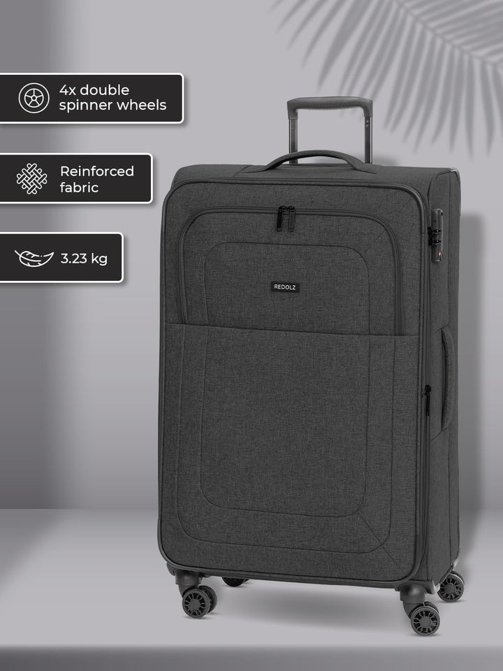 REDOLZ Weichschalen Koffer für Damen & Herren | leichter Trolley 77 cm mit 4 Doppelrollen & TSA-Schl